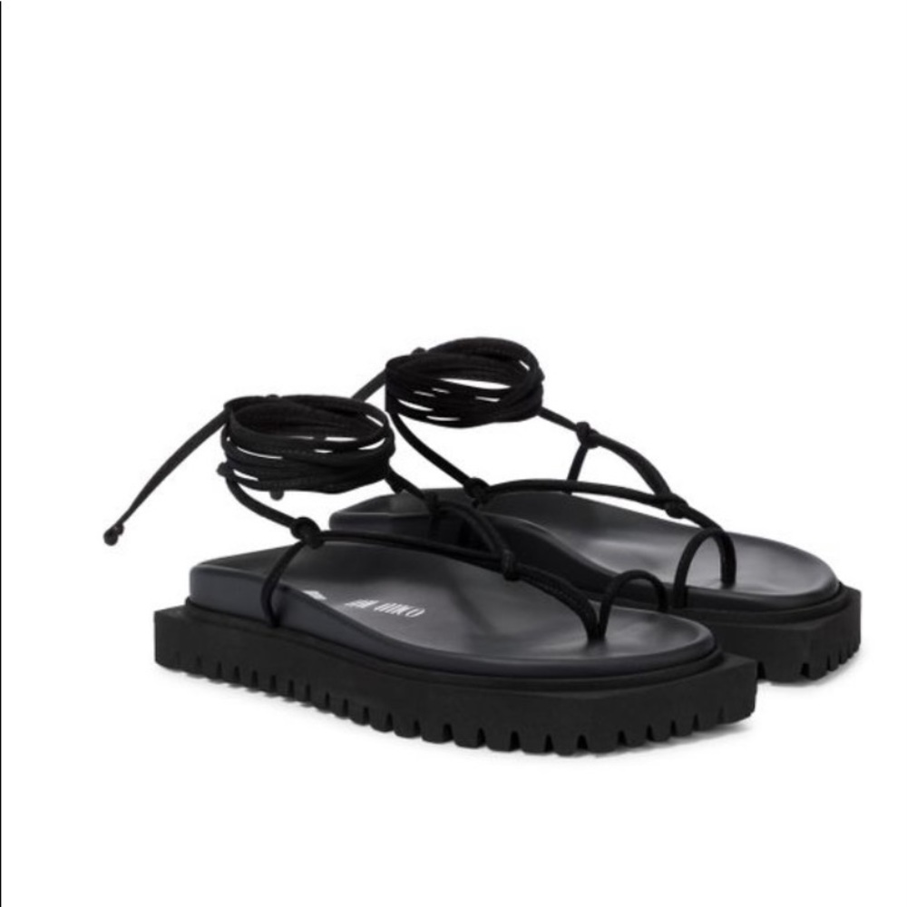 THE ATTICO
Lace-up leather thong sandals